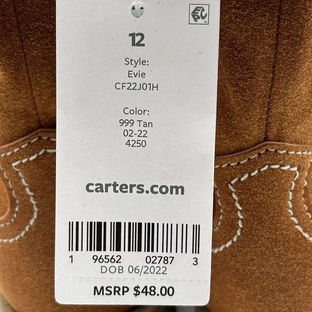 Carters‎ Little Girls Western Slouch Fashion Boots Size 12 Brown Mid Calf